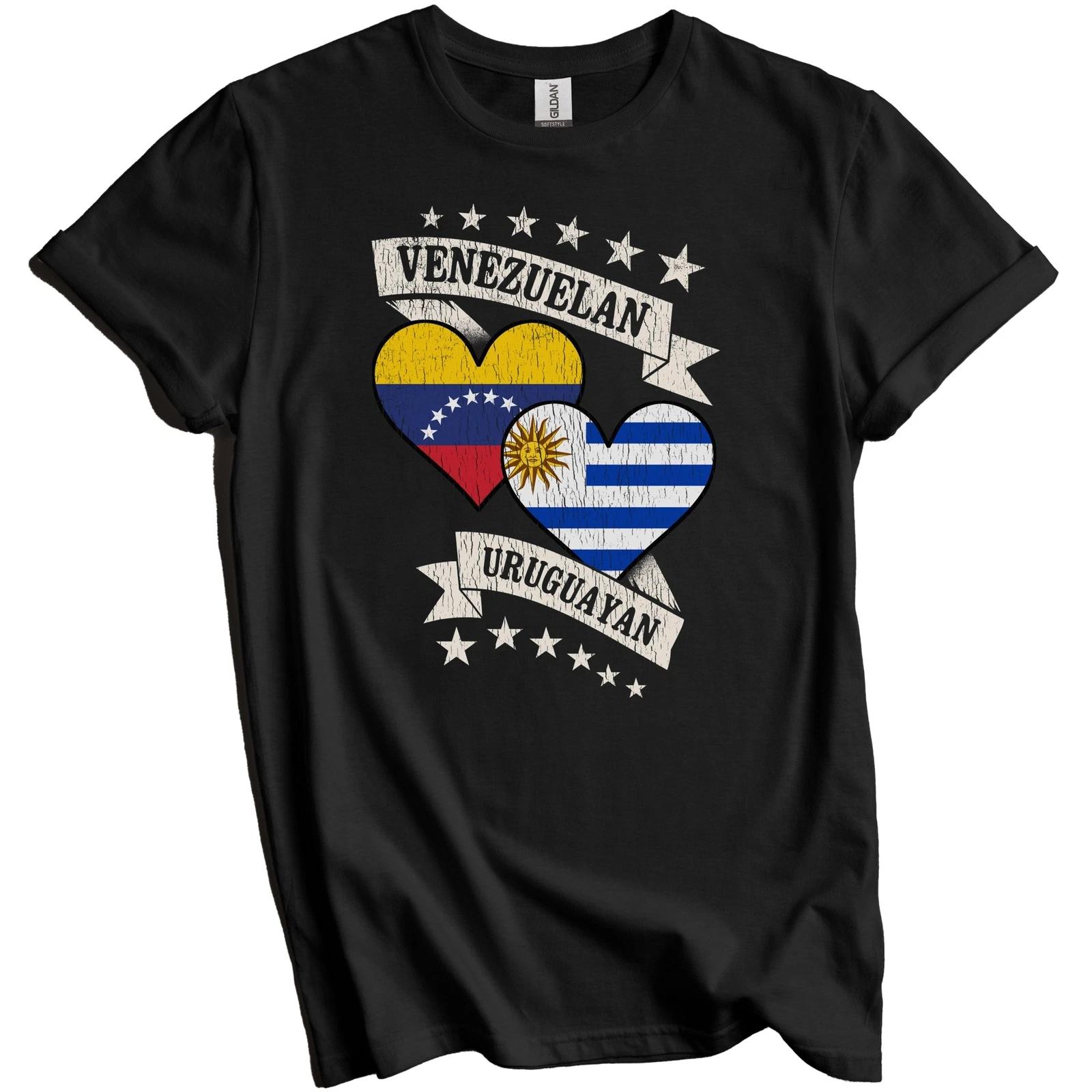 Venezuelan Uruguayan Heart Flags Venezuela Uruguay T-Shirt XL