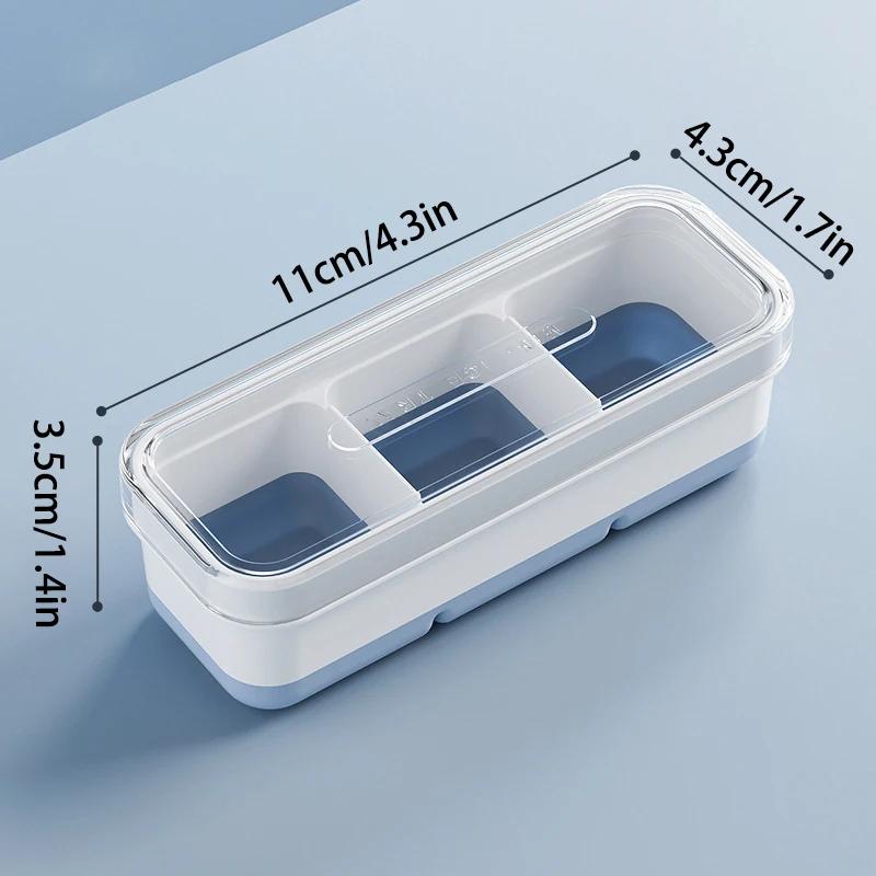 New 3-grid Ice Tray Making Mold for Household Ice Tray Reusable Ice Maker Storage Box with Lid Frozen Cubes