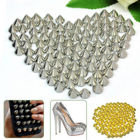 100pcs 10MM Bling Rhinestone Crystal RIVET STUDS Leathercraft Silver