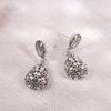 Silver Plated Floral Pattern Drop Earrings Metalwork Romantic Flower Sphere Dangle Earrings For Women Girls Lover Valentine'