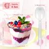 20/40 Stück Plastik Dessertbecher mit Löffel Puddingbecher Dessert Kuchenbecher 130ml Vorspeise Gelee Joghurt Mousse Dessert Backbecher