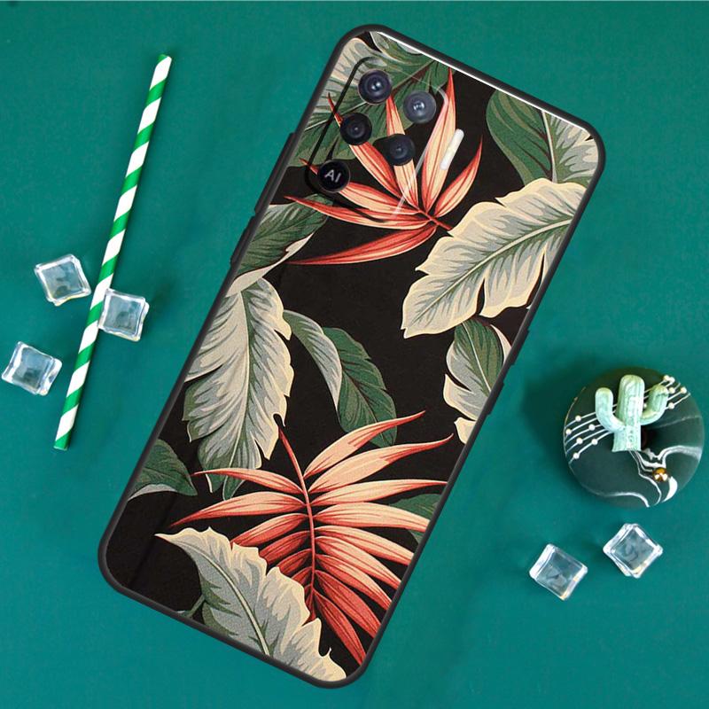 

Tropical leaves Banana Leaf Case For Oppo A60 A40 A80 A16 A76 A96 A18 A38 A58 A78 A98 A91 A15 A17 A74 A94 A54 A57S Cover OPPO A77 5G