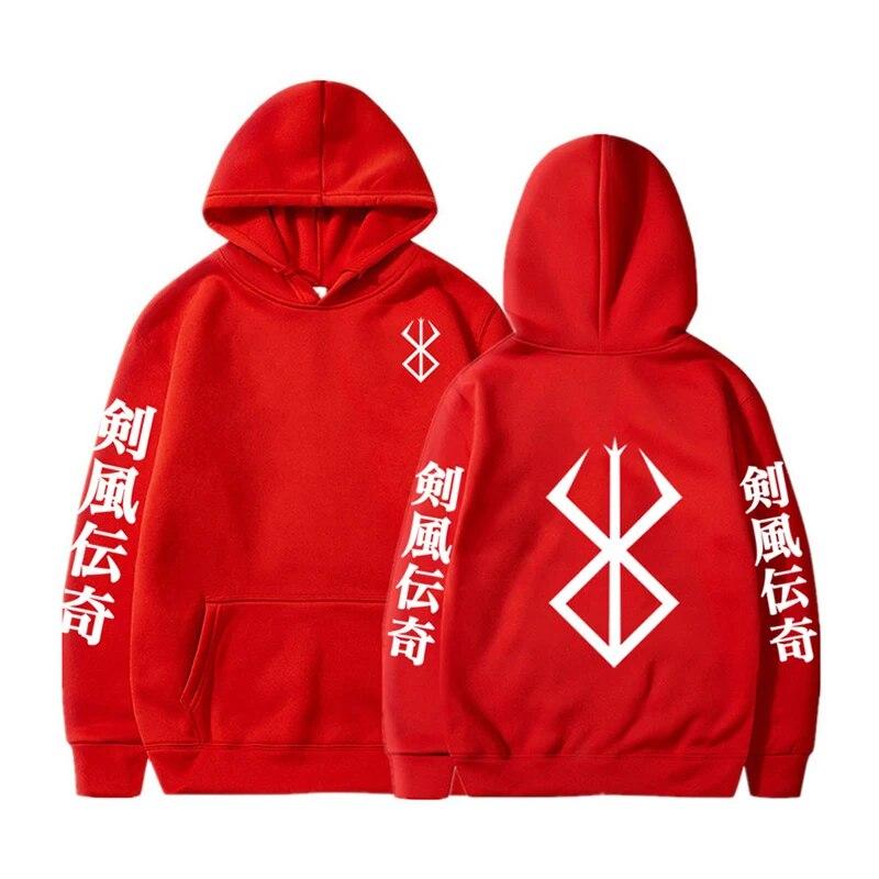 Anime Berserk Print Hoodies Guts Graphic Pullover Women's Vintage Loose Sweatshirt Fashion Autumn Winter Unisex Long Sleeve Clothing