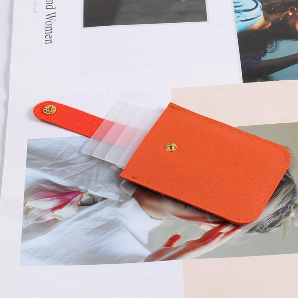 

Solid Color Pulling Card Holder Multi-position Men Card Cover Elegant Women Card Case Daily синий