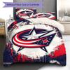 Columbus Blue Jackets Pattern Bedding Quilt Set Quilt Cover Pillowcase Home Decoration Gift (1 * duvet cover + 2 * pillowcase, without core)