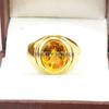 Citrine Oval Cut With 925 Sterling Silver Gold Plated Ring For Men's #A959 JL375669272374