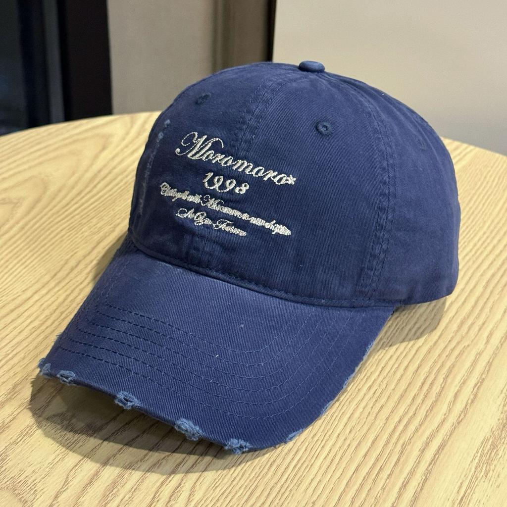 New Letter Hole Baseball Cap Youth Fashion Street Youth Curved Brim Hat Korean Style Fashionable Face Small Peaked Cap