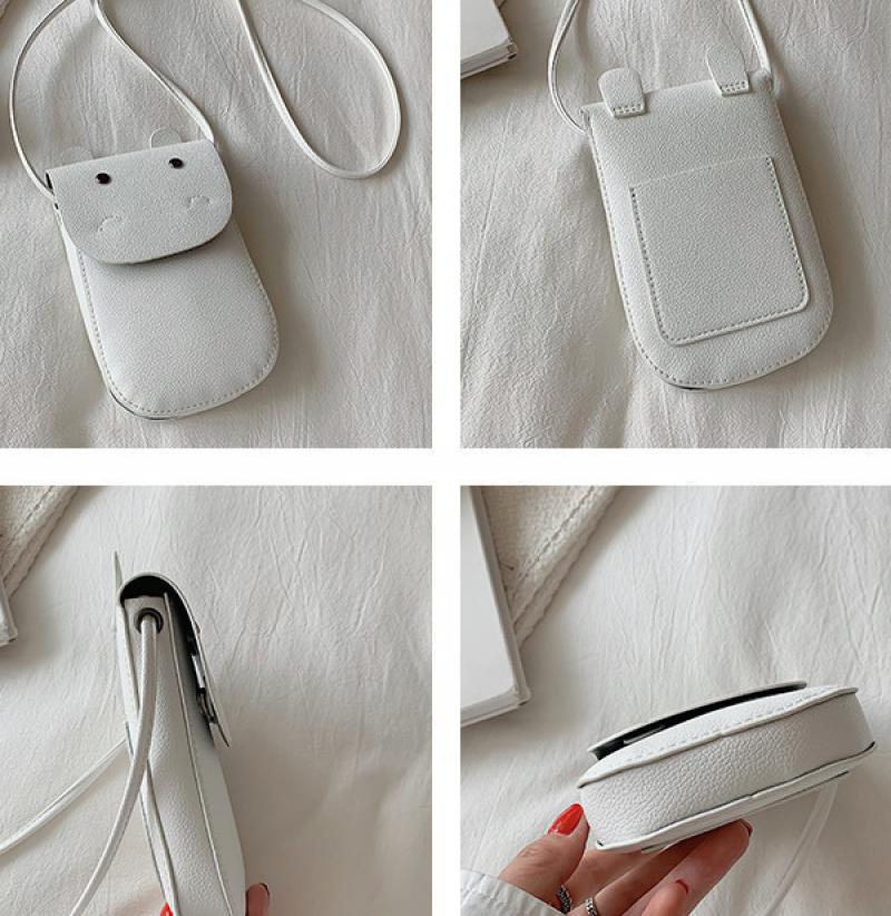 Mini PU Leather Flap Women Crossbody Bags Cute Trendy Small Purses Waterproof Phone Shoulder Bags Solid Color Casual Handbag