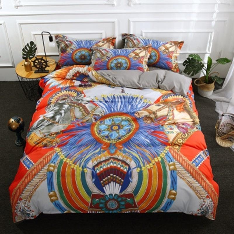 WTEMPO Airdom Nuovo Design Set Copripiumino 3D Bohemia Stampato Copriletto Queen King Size Poliestere Letto