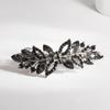 Clip de Primavera de Circonita Blanca Flor de Pedrería Brillante Clip Superior Clip Horizontal Elegante Adorno para el Cabello de Moda para Madres