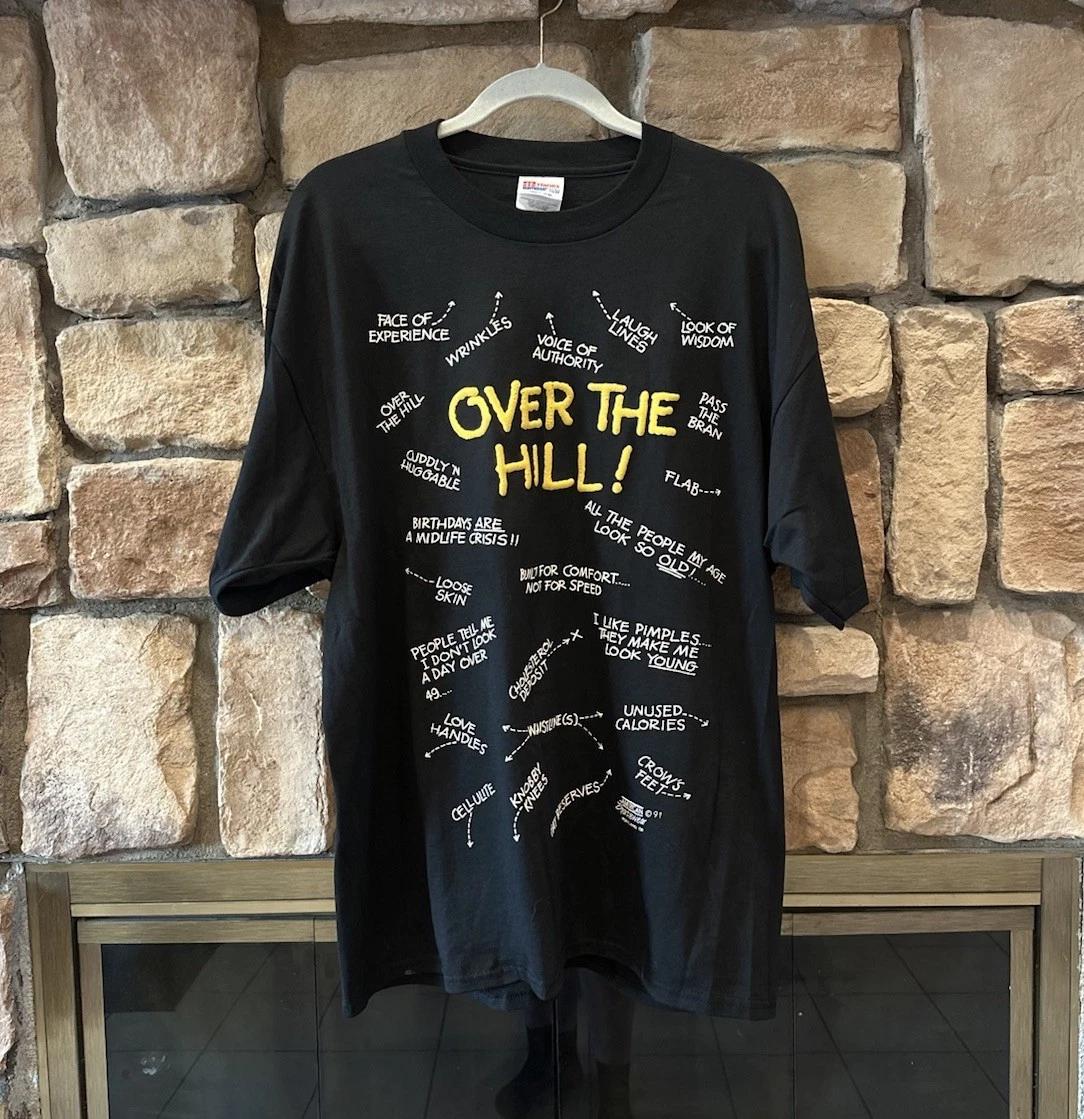 

VTG 1991 American Sportswear Over The Hill Old Jokes Single Stitch T Shirt SZ XL M