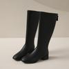 Boots for Women But Over the Knee 2024 New Soft Leather Thick Heel Thin High Boots Autumn and Winter British Style High Heel Knight Boots for Women