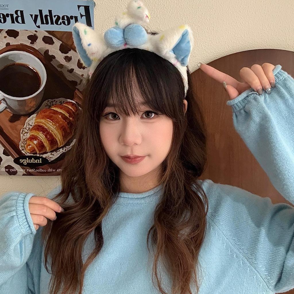 Girlish Amusement Park Cute Pet Ears Headband - Versatile Makeup, Wash Face, and Photo Prop Hair Clip Headwear.