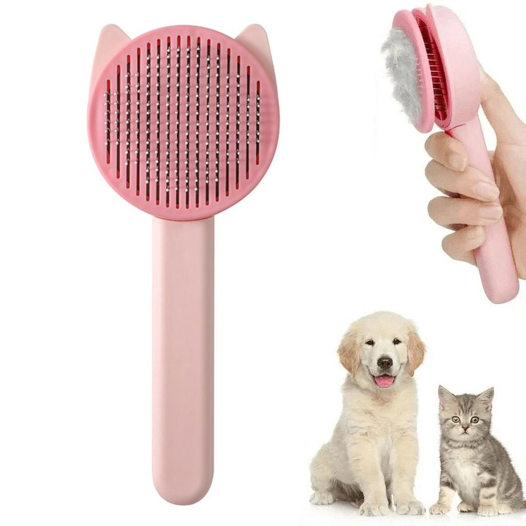 Pet Supplies Stainless Steel Cute Shape Pet Pin Comb Self-Cleaning Cat Comb Floating Hair Removal Pet Comb