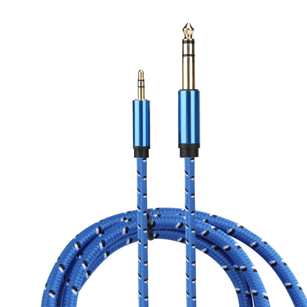 3.5mm Stereo Male to 6.35mm Stereo Male Audio Line for Amplifier Speaker Electric Guitar2M