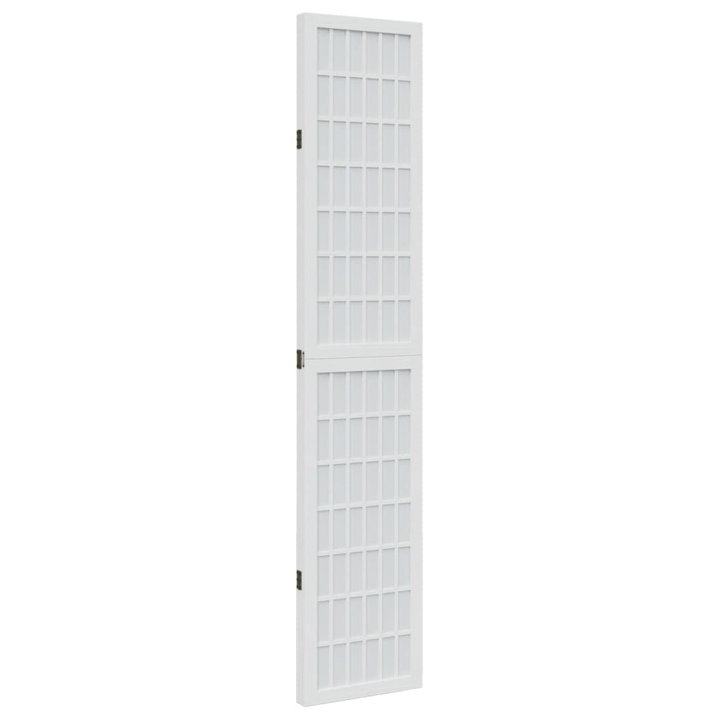 Vidaxl Room Divider, 3-Panel, White, Solid Paulownia Wood