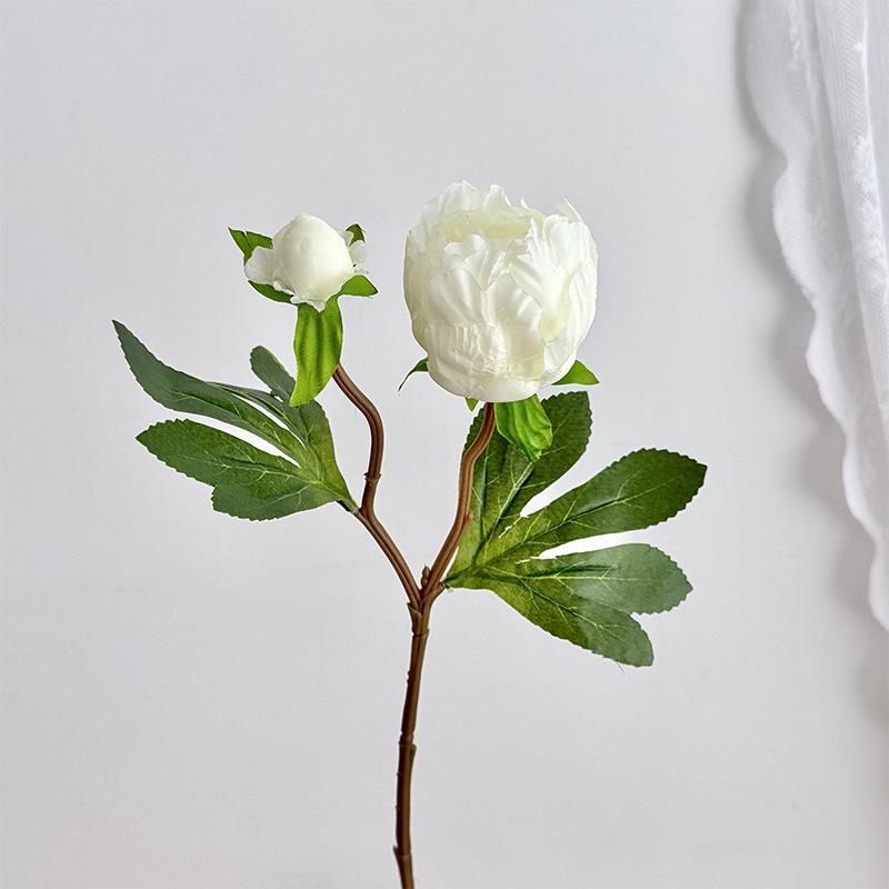 Pivoine rose artificielle à double tête pour la décoration de la maison, de l'hôtel ou de la photographie