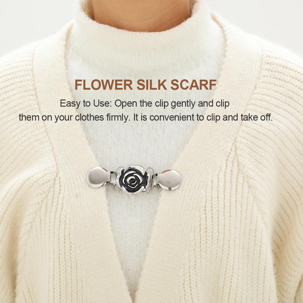 Scarf Clip Exquisite Scarves Pin Sweater Clips Vintage Style Carving Clasp Holder Accessories Valentines Day Gifts for Women
