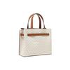 New MICHAEL KORS Emilia Artificial Leather Crossbody Bag, Handbag Large Women's Vanilla White & Acorn Brown 35F0GU5S3B-150