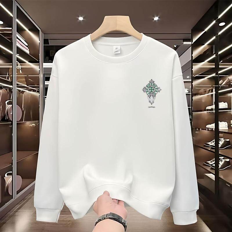 Mens Heavyweight Crewneck Sweatshirt Long Sleeve Casual Streetwear 2025 Teenagers Loose Fit