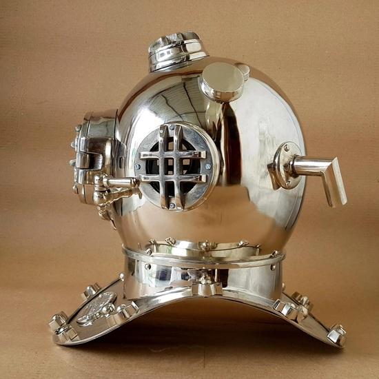 45.72 cm Nautical Scuba Diving Helmet Mark V US Navy Deep Sea Diving Divers Helmet Chrome Plated Helmet Gift