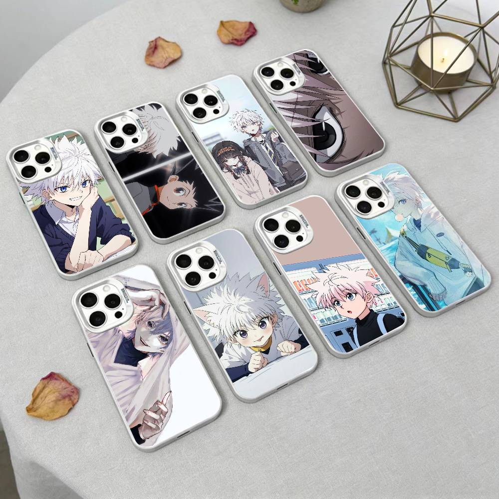 F-Killua Zoldyck H-Hunter X Hunter Phone Case For iPhone17, 16,15,14,13,12 Pro Max Black Candy Matte Shockproof Cover