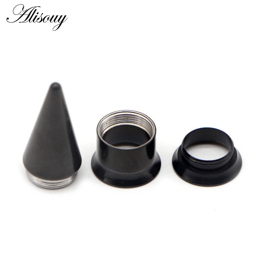 Alisouy 2PCS Stainless Steel Ear Plug Taper Tunnel Gauges Set, 2 In 1 Ear Expander Stretching Screw Kit Piercing Body Jewelry