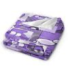 Purple Bfding Cartoon Knitted Blankets Flannel Bfdi Super Soft Throw Blanket for Bed Bed Rug