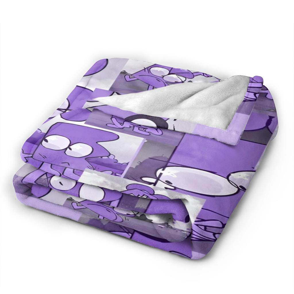 Purple Bfding Cartoon Knitted Blankets Flannel Bfdi Super Soft Throw Blanket for Bed Bed Rug