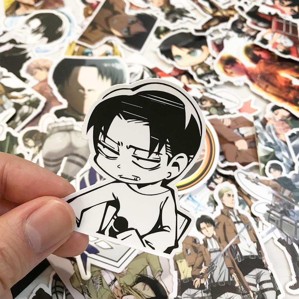 50 100Pcs Attack On Titan Stickers Scrapbooking Phone Luggage Skateboard Laptop Diy Anime Waterproof Decals Gift