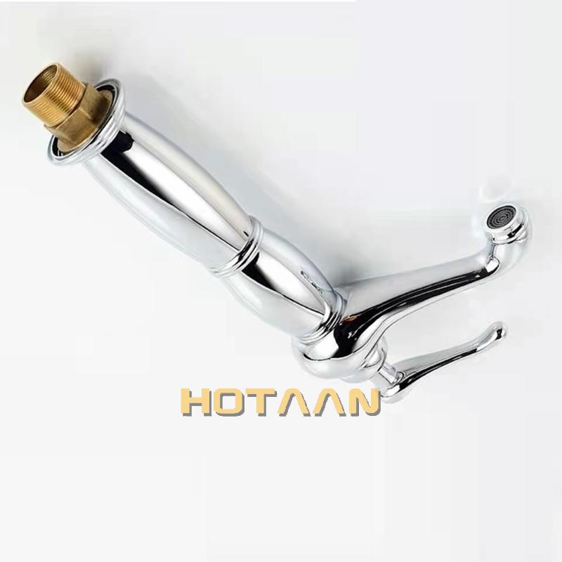 Bathroom Tall Basin Faucet Chrome Brass Mixer Solid Copper Luxury Europe Style Tap Torneiras Para Banheiro Crane YT-5026-C