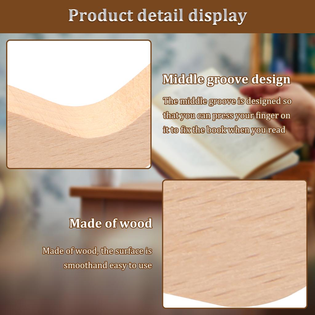 2 Stück Buchseitenhalter Kreativer Holzseitenhalter zum Lesen Leichter Buchöffnerhalter Funktioneller Daumen-Buchseitenhalter