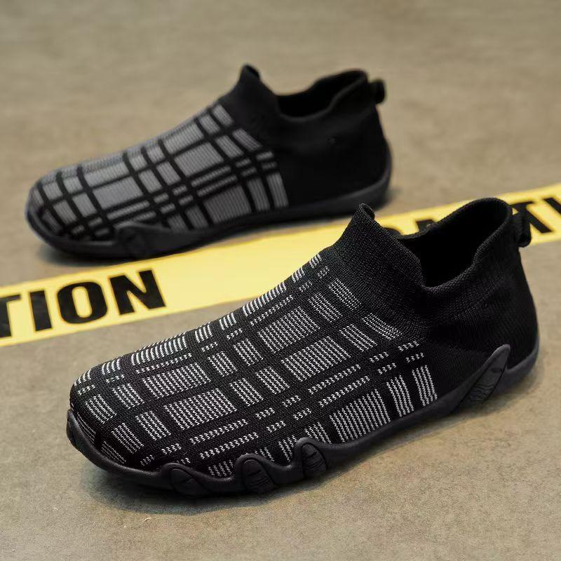 Men's Shoes, Summer Mesh Shoes, Fly Woven Shoes, Thin, Breathable, Non Slip, Soft Soled Sports and Leisure Shoes, One Foot Men's Shoes Trend