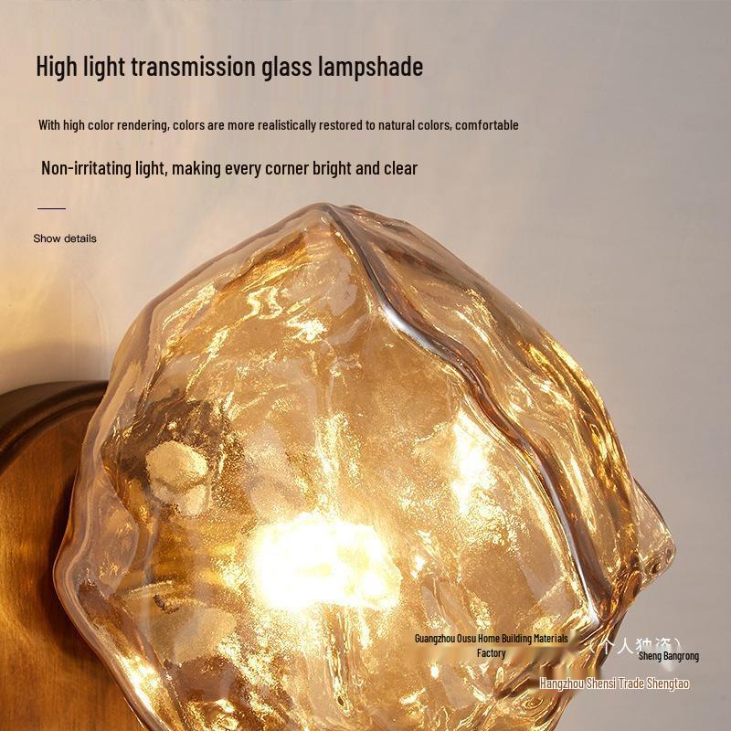 Japanese Retro Minimalist Ice Cube Wall Lamp for Living Room and Master Bedroom