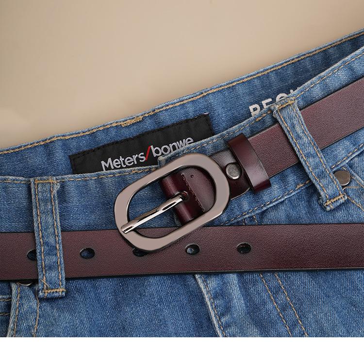 Women's Belt Formal Wear Professional Wear Cowhide Pin Trousers Belt Slim OL Style Versatile Business Black Belt Women