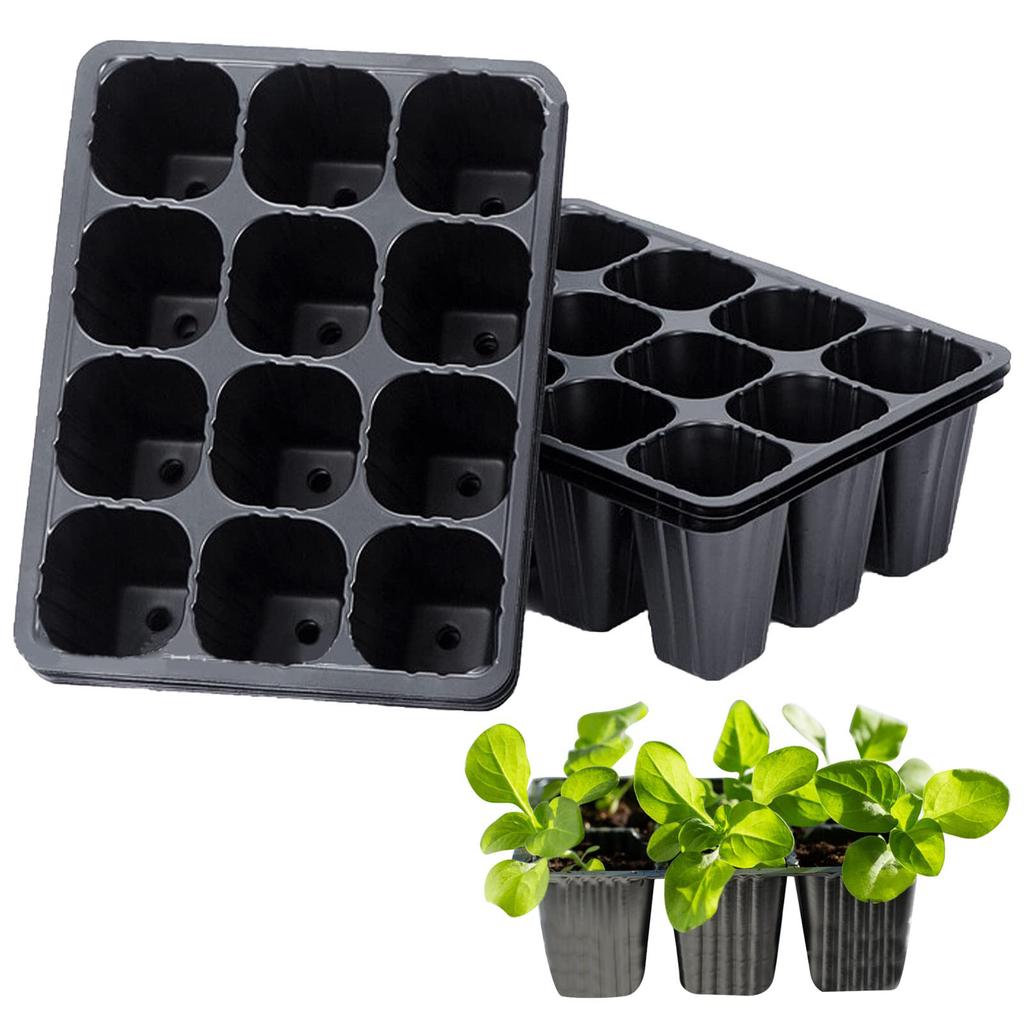 12 Cells Plant Starter Trays Garden Seed Starter Trays Germination Propagation Nursery Tray For Vegetable Fruit Flower Seeding