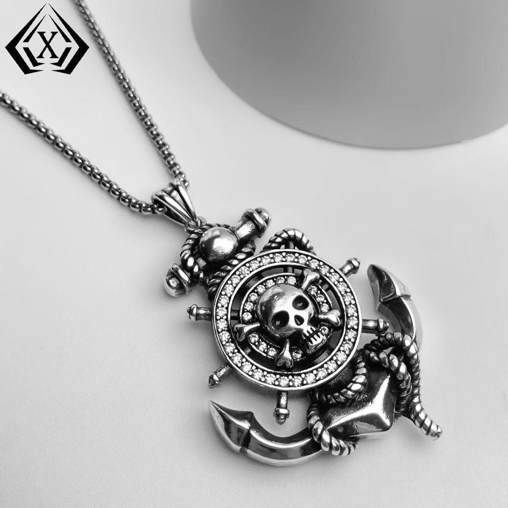 Xiewei'er Gothic Skull Pendant: Punk Hip Hop Niche Necklace