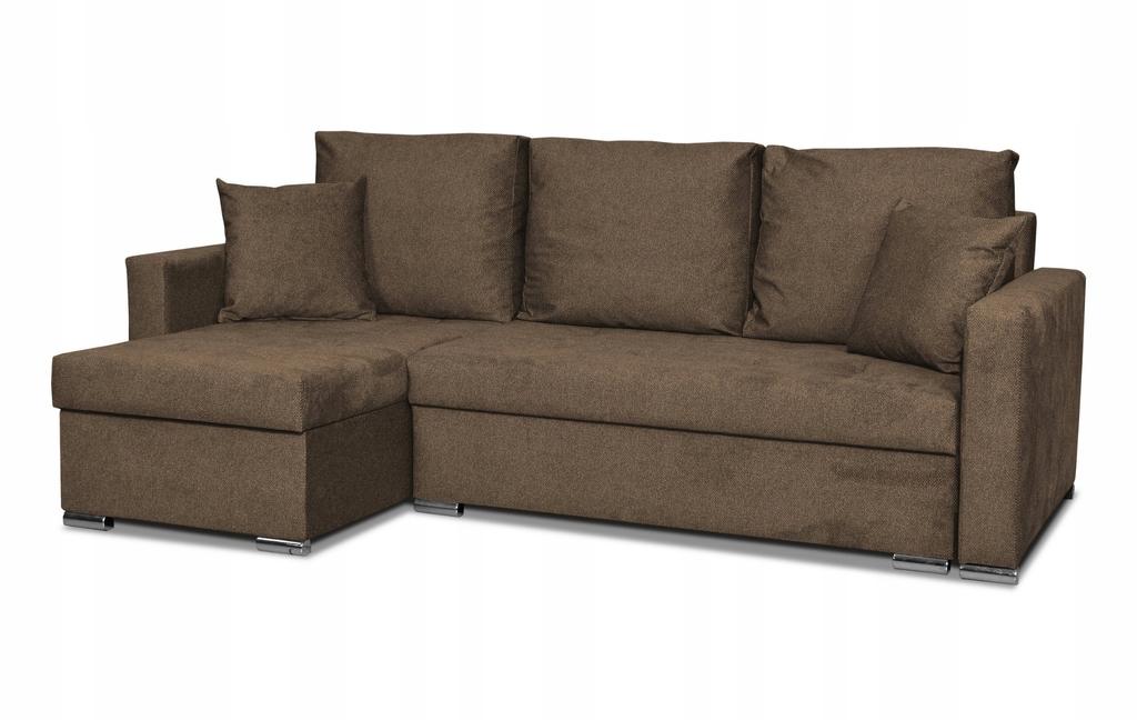Bella Corner Sofa Bed with Sleeping Function, Corner Sofa, Family Furniture, Brown Velvet