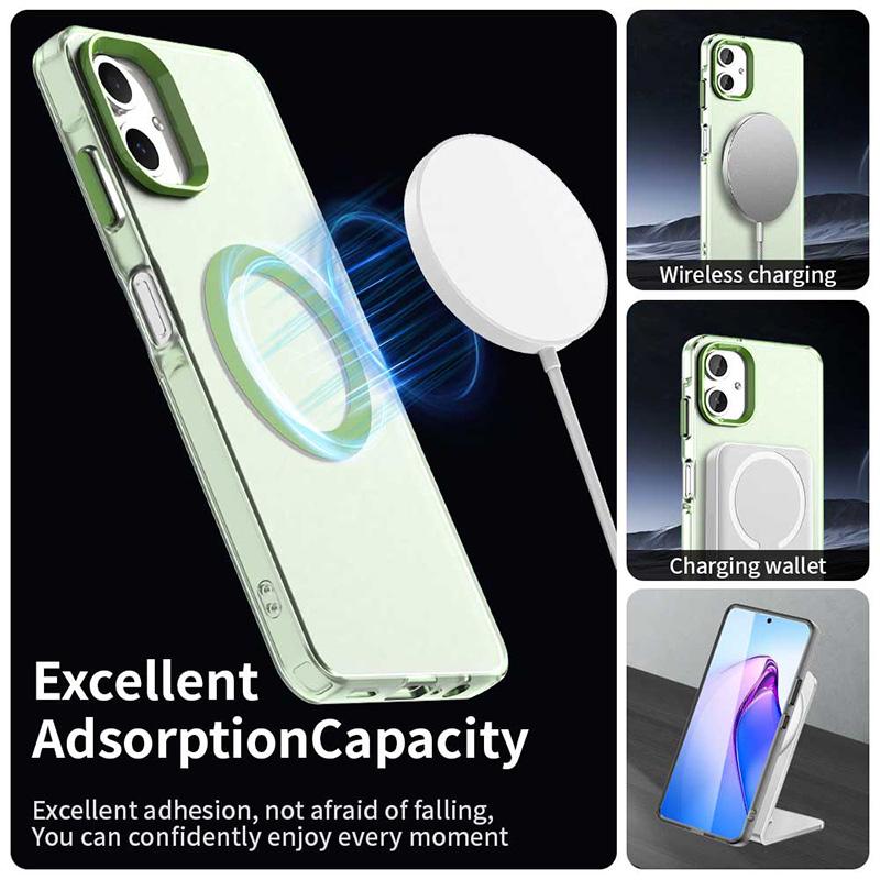 Per Samsung Galaxy A06 Custodia per Telefono in TPU Antiurto Opaca Traslucida Per Samsung Galaxy A06 per Magsafe Ricarica Wireless Cover Posteriore