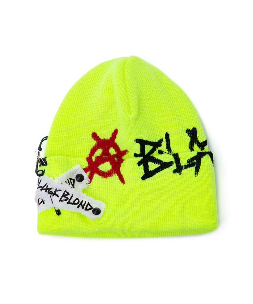 BLACKBLOND Bibbidi Graffiti Logo Patch Beanie (Neon)