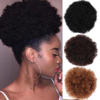 Synthetic Scrunchy Hair Buns For Women Afro Puff Chignon Drawstring Ponytail Elastic With Hair Extensions Hairpieces