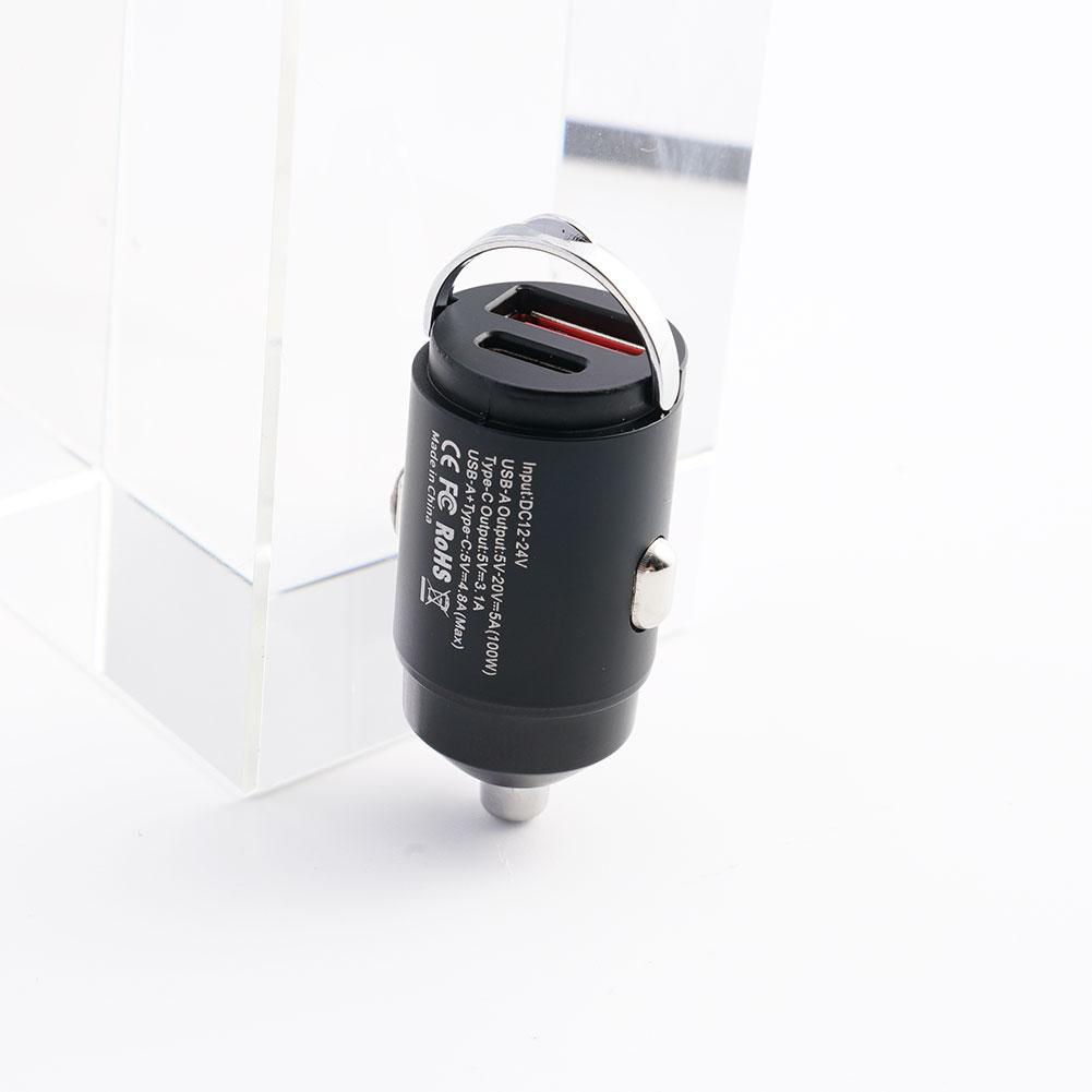 100W QC3.0 PD Car Charger 5A Fast Charing 2 Port 12-24V Cigarette Socket Lighter Car USBC Charger For IPhone Power Adapter P0T2