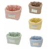 Plaid Stripe Grid Fabric Storage Basket Washable Desk Organize  Kitchen Supplies