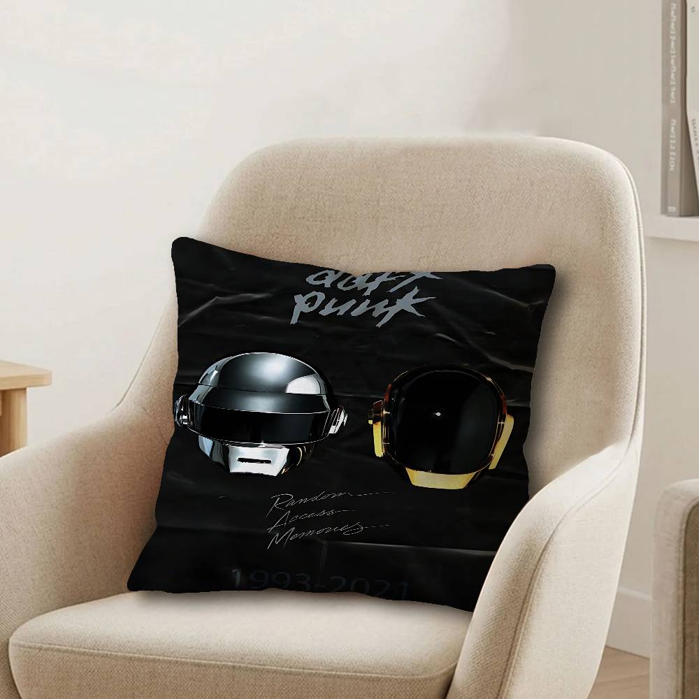 Music Rock Band DDaft Punk Office Cushion Pillowcase Car Cushion CoverXCM Lumbar Pillowcase Sofa Pillowcover