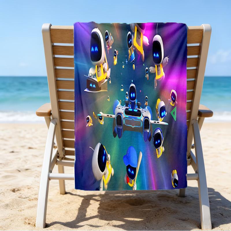 Beweis Strandtuch mit einem Astro Bot Muster - weich, saugfähig, schnelltrocknend, maschinenwaschbar - perfekt zum Schwimmen, Camping, Baden