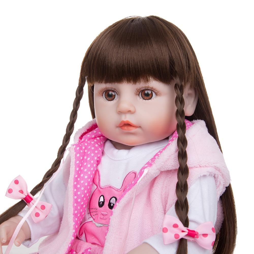 48CM Baby Hela Kroppen Mjuk Silikon Reborn Leksak Flickor Sovande Sällskapsdocka Livslik Småbarn Realistisk Beröring Högkvalitativa Gåvor