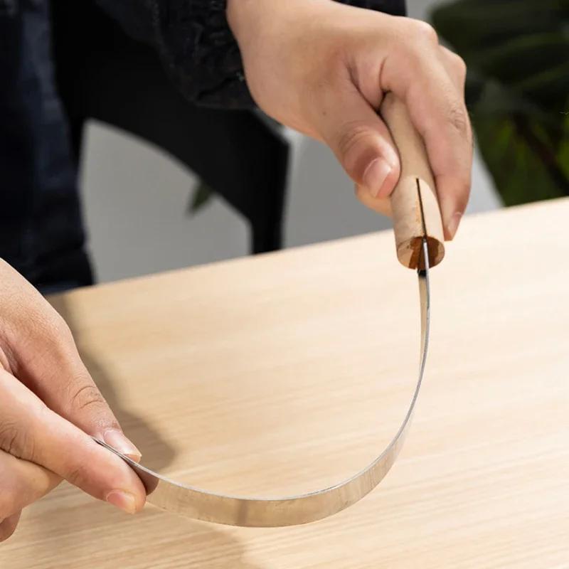 Edelstahl Keramik Trimmwerkzeug Gebogenes Skip-Messer Scharfe Klinge DIY Raues Holzgriff Textur Schnitzen Töpferton Werkzeuge