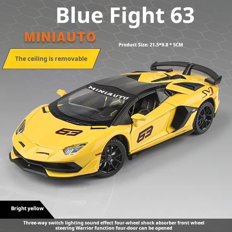 1:24 Große Lambor Svj 63 Simulations-Legierungsauto-Modell Aventador Supersportwagen Spielzeug Sammlerstück Dekoration Schreibtisch-Dekoration Pull-Back