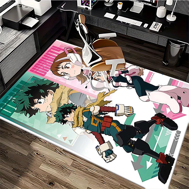 1pc My Hero Academia Gravity Chair Mat - Anime Cartoon Design Office Desk Pad, Non-Slip Carpet for Home Decor, Living Room, Bedroom, Game Room, Birthd