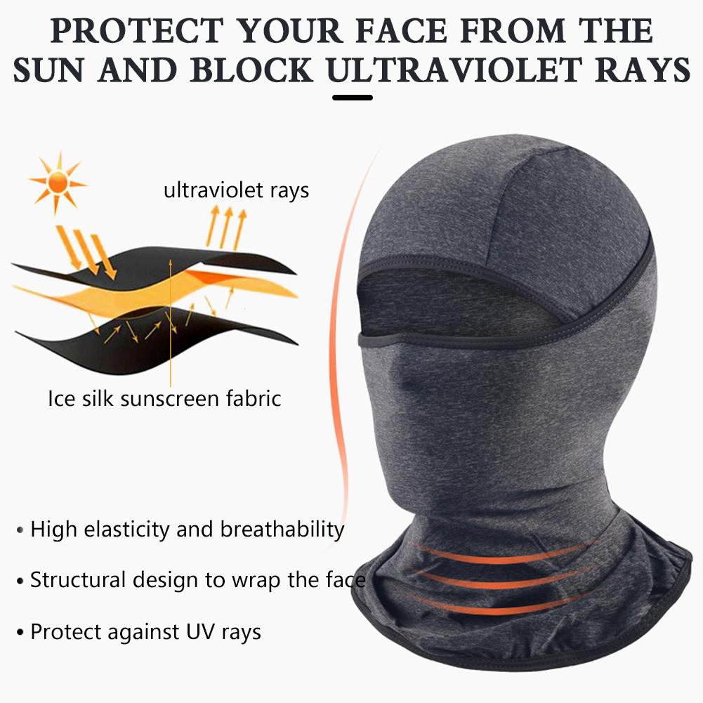 Unisex Elastic Cycling Face Mask Ice Silk Sports Face UV Protection Hood Comfortable Sunscreen Headgears For Outdoor Hiking